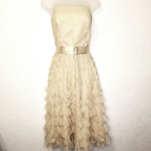 White House Black Market asymmetric ruffle dress